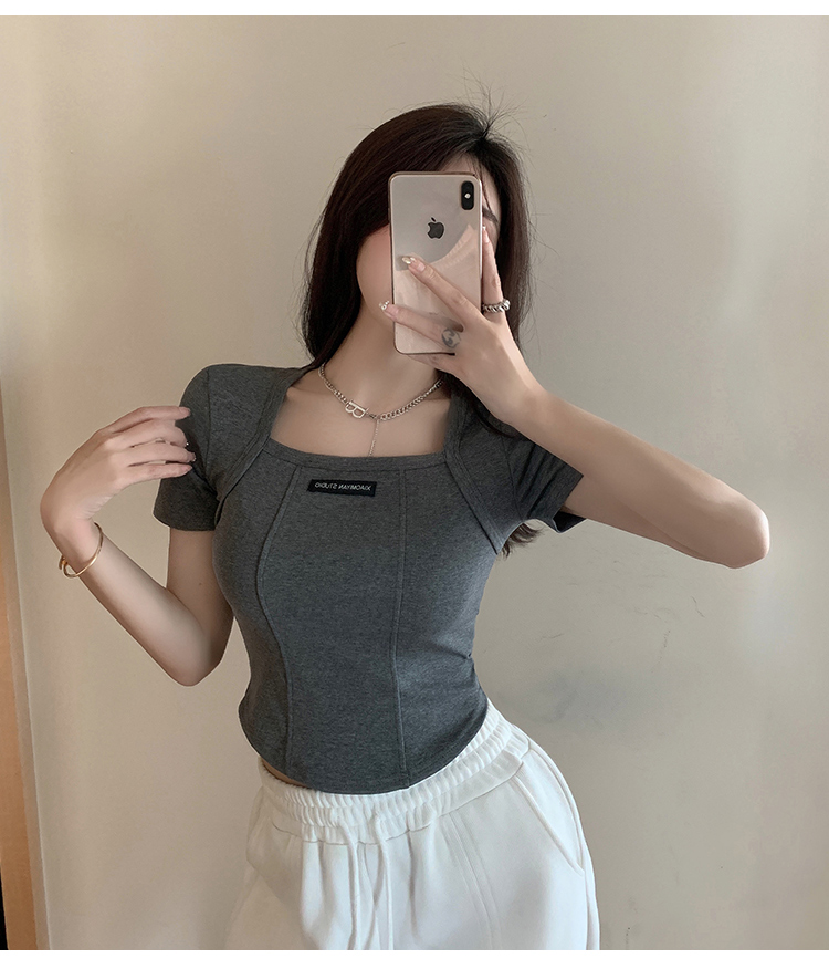 Spicegirl short sleeve T-shirt square collar short tops