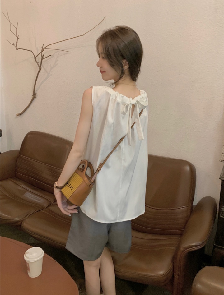 All-match slim sleeveless tops pure loose vest for women