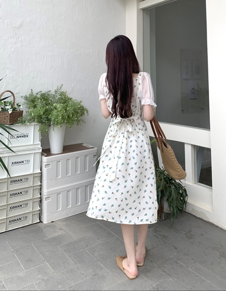 Pinched waist France style fat dress for women