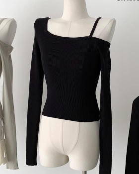 Strapless tops long sleeve sweater for women