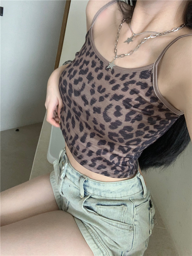Retro spicegirl short leopard sling tight short jeans