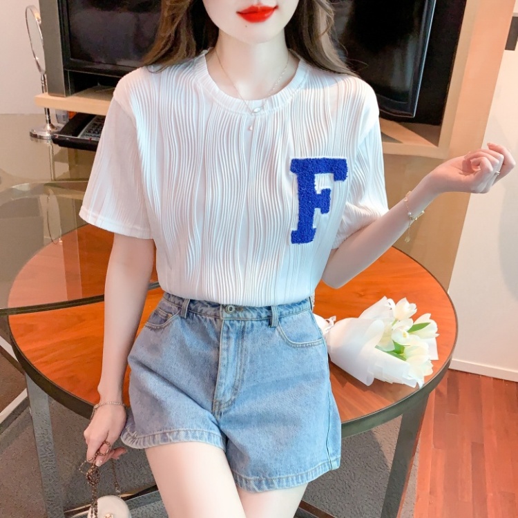 Pullover Casual summer round neck T-shirt for women