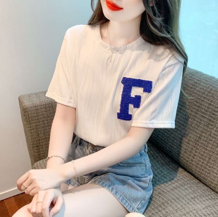 Pullover Casual summer round neck T-shirt for women