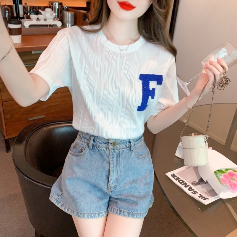 Pullover Casual summer round neck T-shirt for women