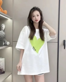 Short sleeve simple fashion tops lazy spring T-shirt for women