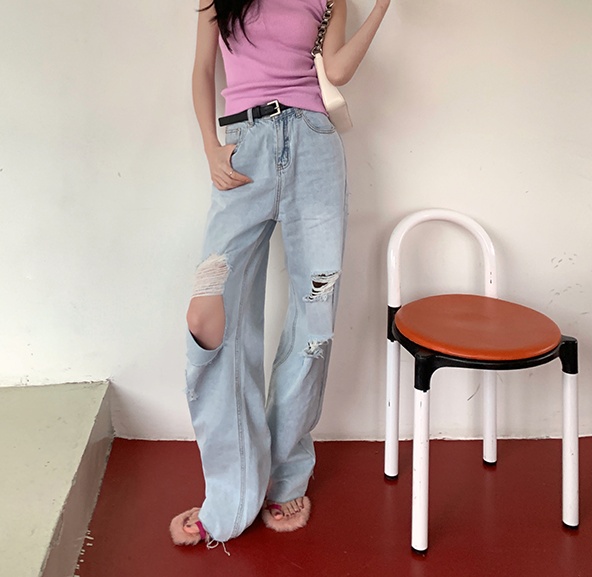 Mopping jeans high waist long pants for women