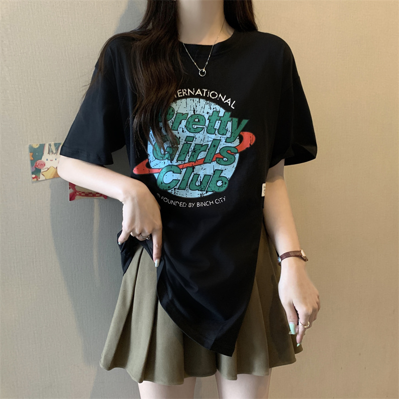 Pure cotton large yard summer T-shirt for women