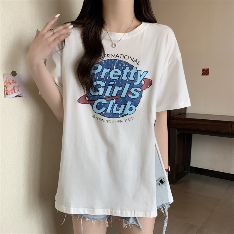 Pure cotton large yard summer T-shirt for women