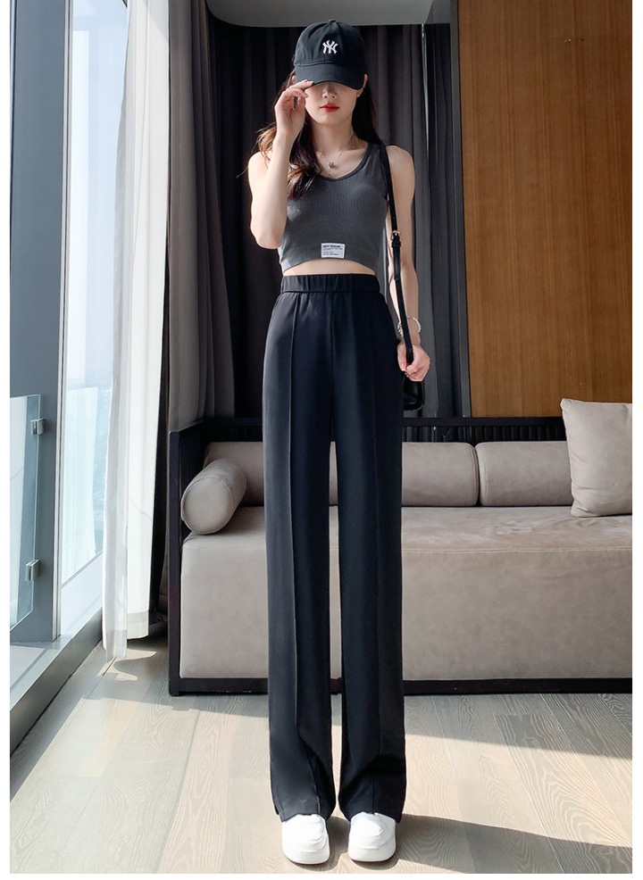 Ice silk split pants mopping casual pants for women