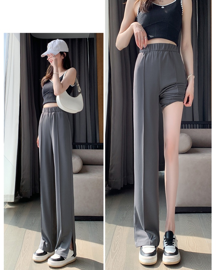 Ice silk split pants mopping casual pants for women