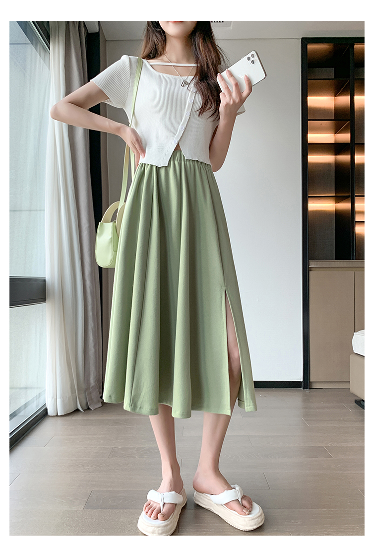 Spring long large yard high waist slim skirt for women