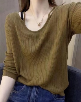 Spring strapless sweater bottoming clavicle for women