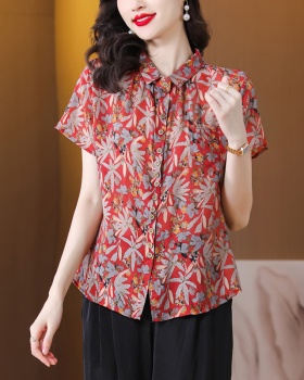 Short sleeve fashion Cover belly large yard printing tops