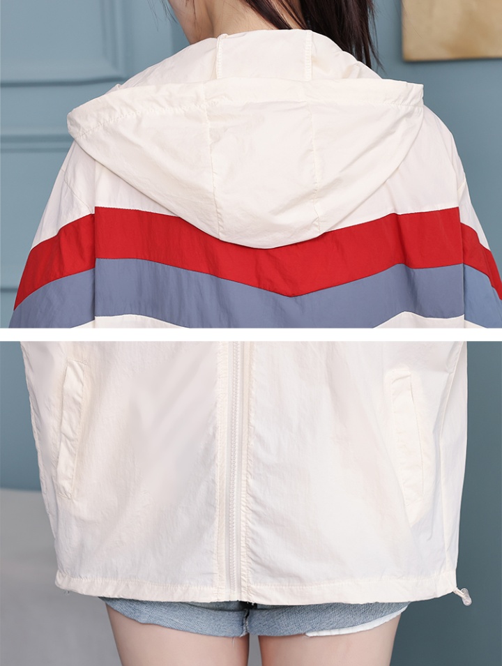 Sports drawstring zip sun shirt spring long sleeve coat