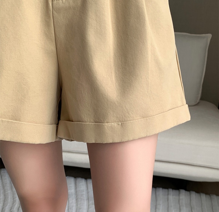 Casual high waist wide leg pants retro shorts for women