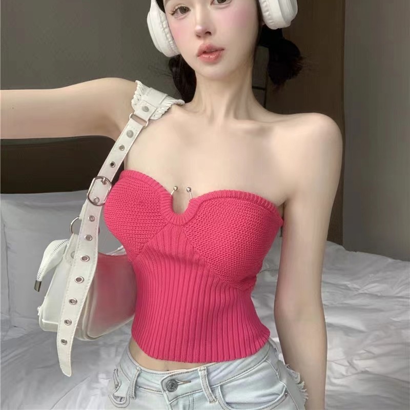 Knitted wears outside vest sexy bottoming shirt for women