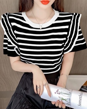 Short sleeve Western style T-shirt stripe fashion tops