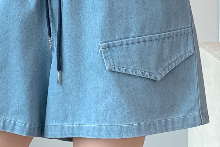 Summer thin short jeans straight high waist shorts for women