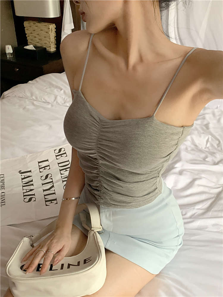 Sling halter chouzhe tops short sexy elasticity vest for women