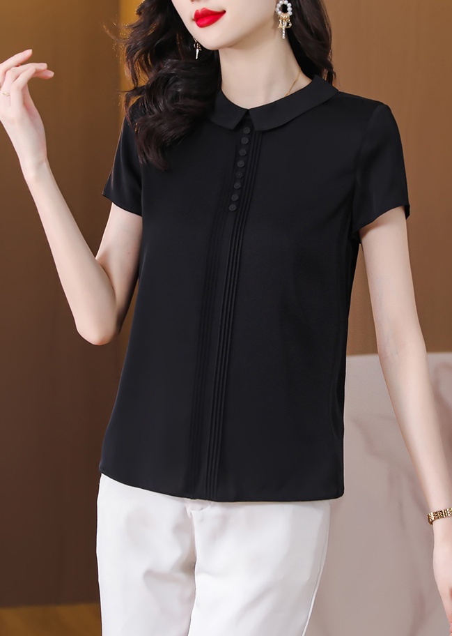 Summer short sleeve shirt fashion silk tops for women