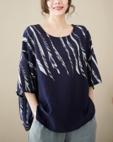 Summer retro Western style T-shirt Casual printing tops for women