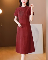 Embroidered fashion cheongsam silk real silk dress