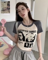 Retro mixed colors spicegirl short sleeve T-shirt for women