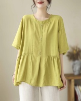 Short sleeve summer pullover shirt loose irregular pure tops