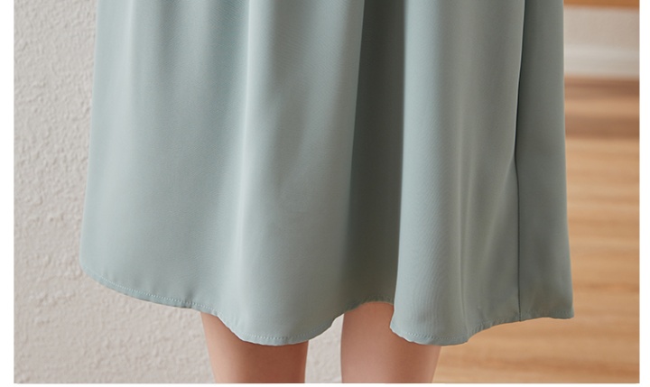 Chiffon puff sleeve slim France style dress for women