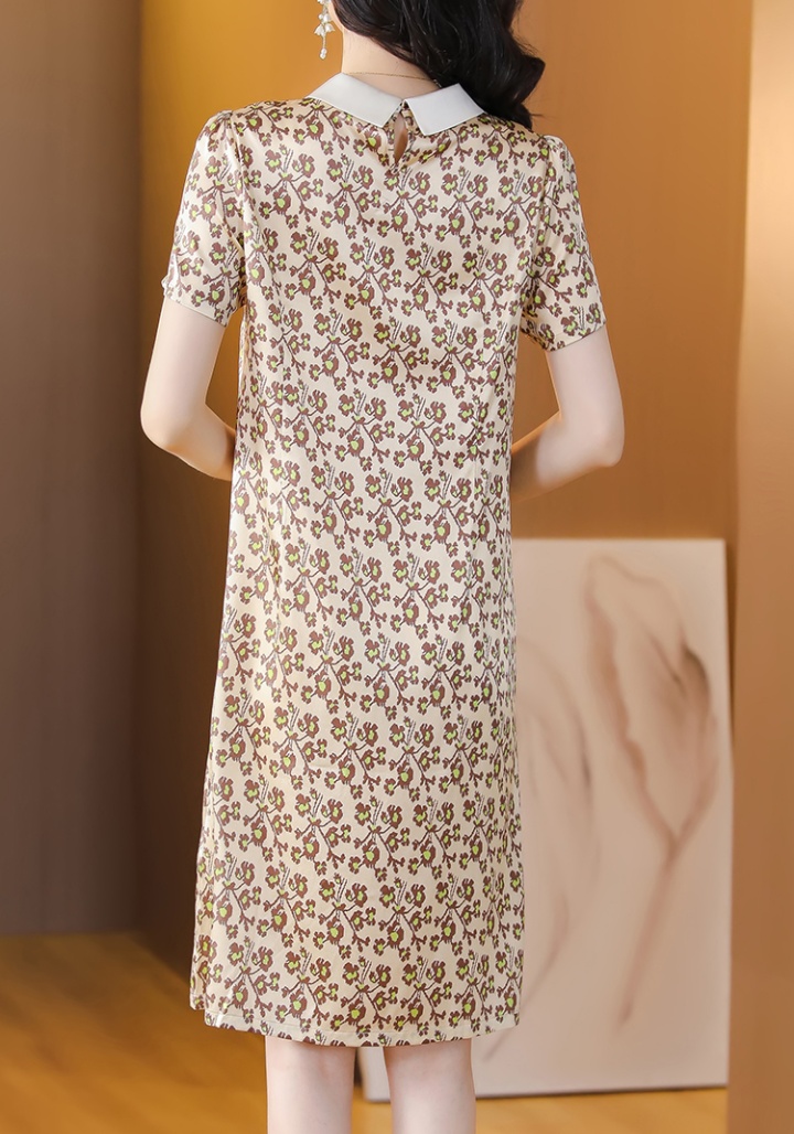 Printing Western style dress silk summer long dress for women