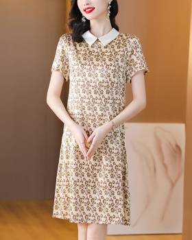 Printing Western style dress silk summer long dress for women