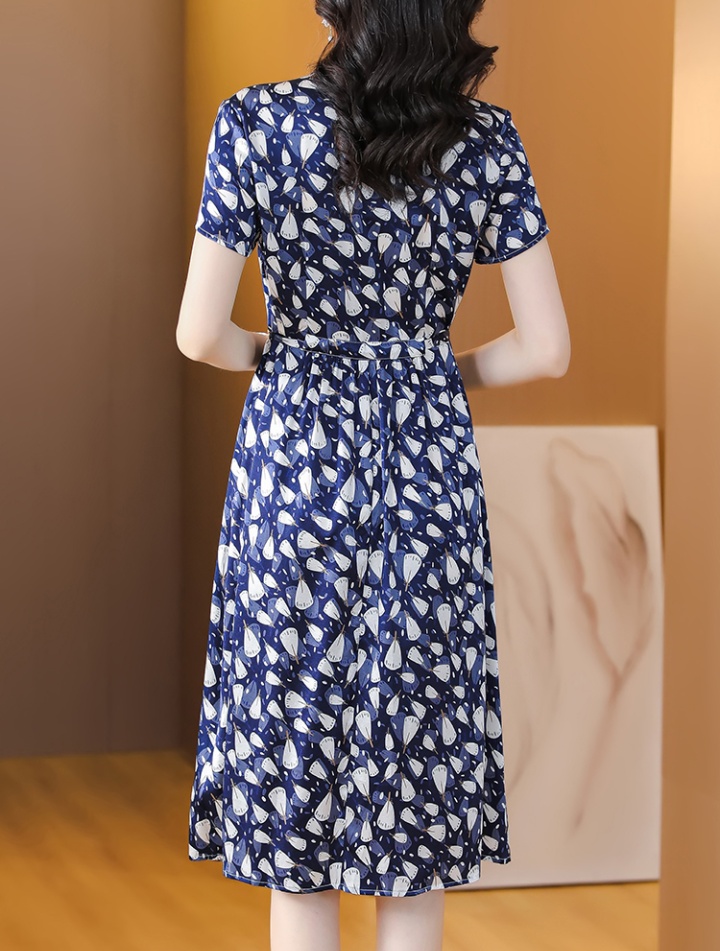 Floral real silk dress silk temperament belt for women
