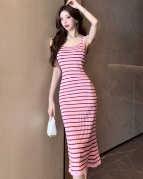 Sling summer vest stripe sleeveless dress for women