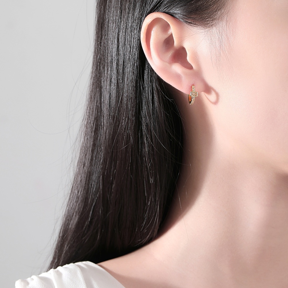 Plating retro earring temperament inlay zircon earrings