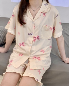Short sleeve cardigan maiden pajamas for women