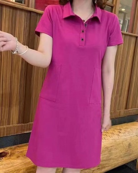 All-match loose shirts exceed knee dress for women