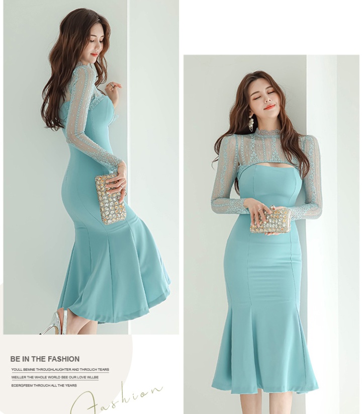 Summer mermaid round neck Korean style dress