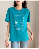 Pure cotton white T-shirt printing tops for women