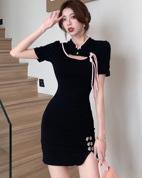 Chinese style cheongsam package hip dress for women