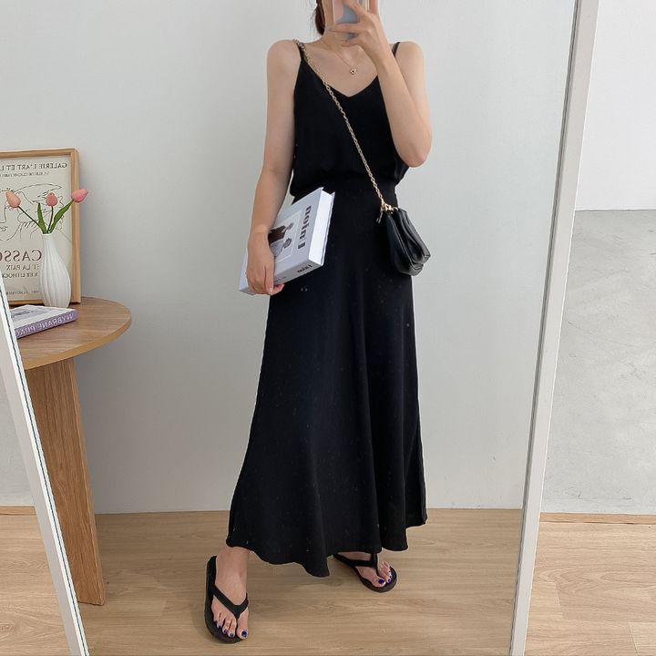 Simple Korean style temperament vest sling fashion skirt a set