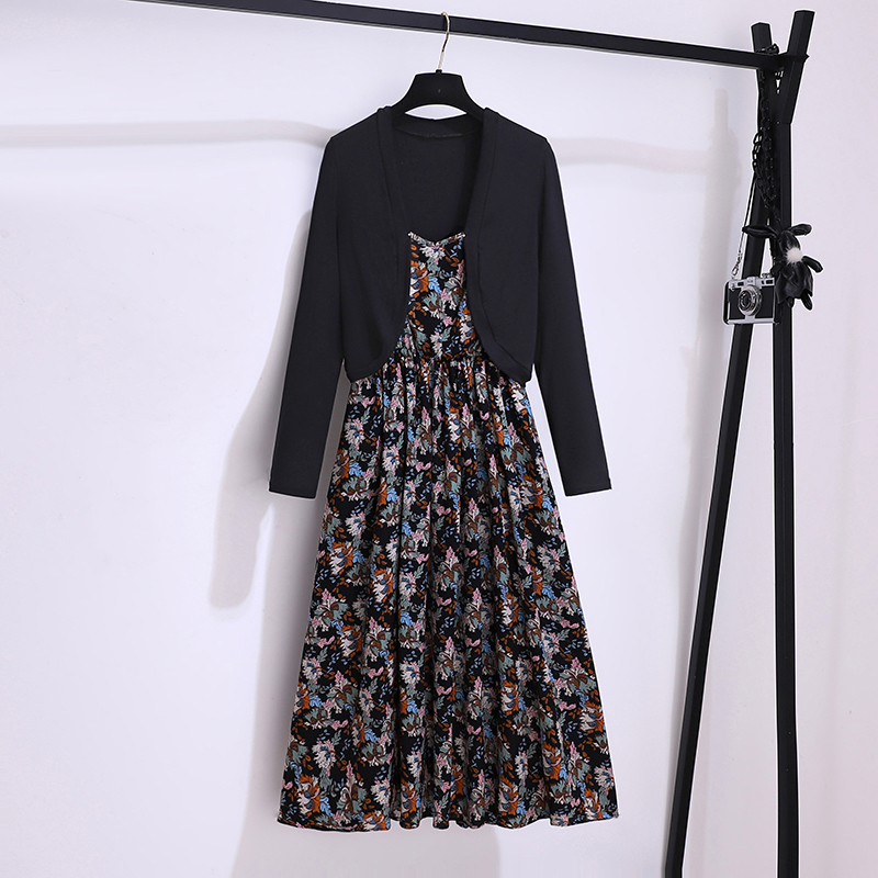 Floral pinched waist summer lady slim dress for women