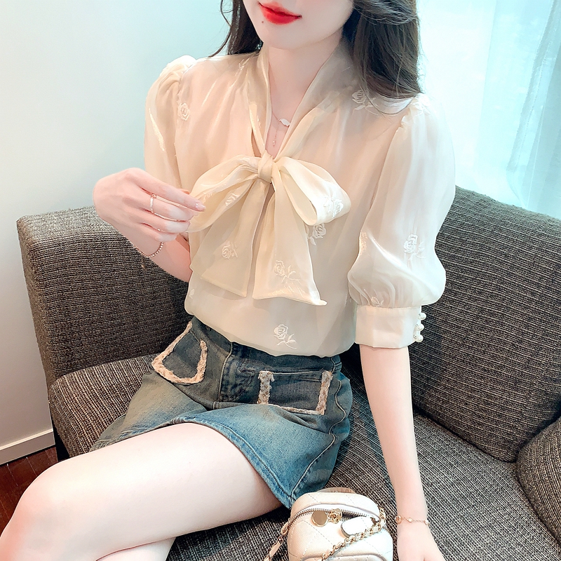 Summer France style tops Western style spring shirt