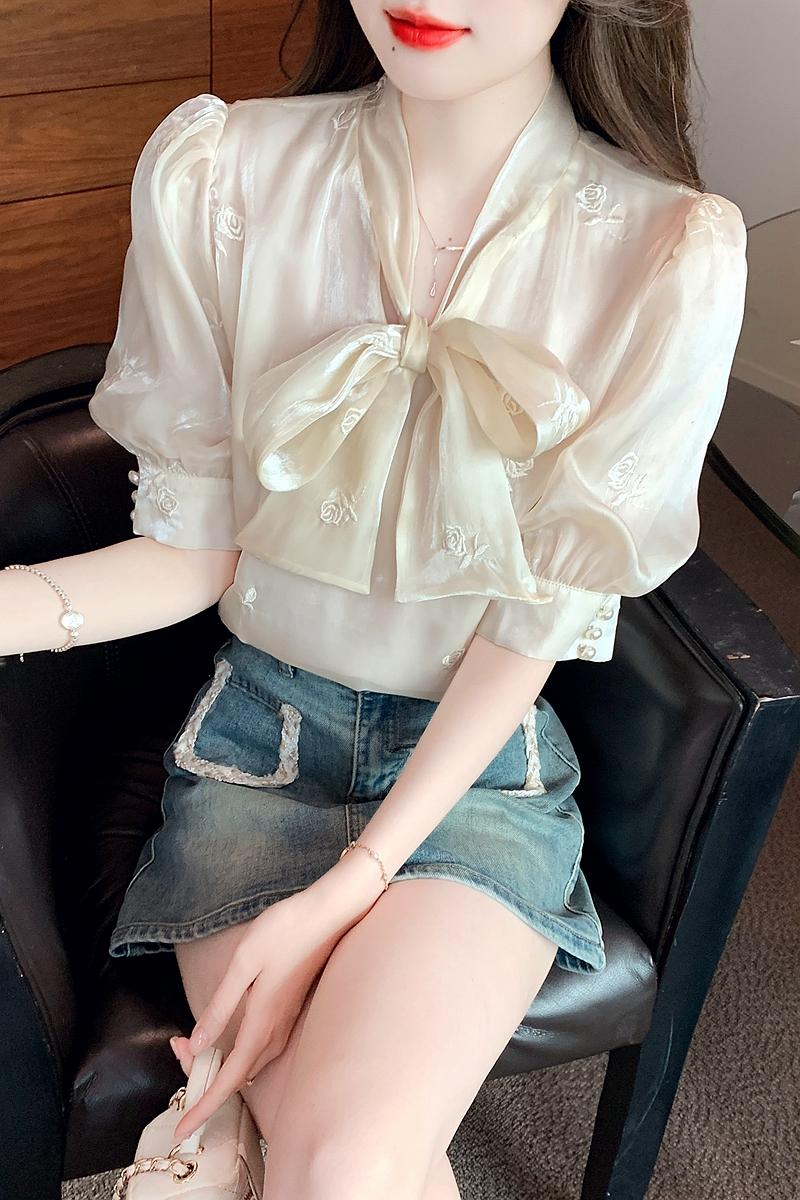 Summer France style tops Western style spring shirt