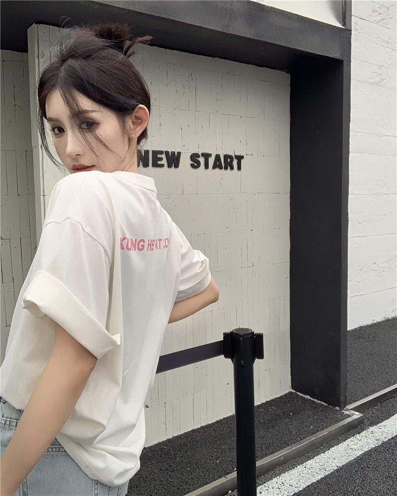Loose letters short sleeve spring and summer T-shirt