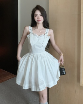 White summer long dress short dress for women