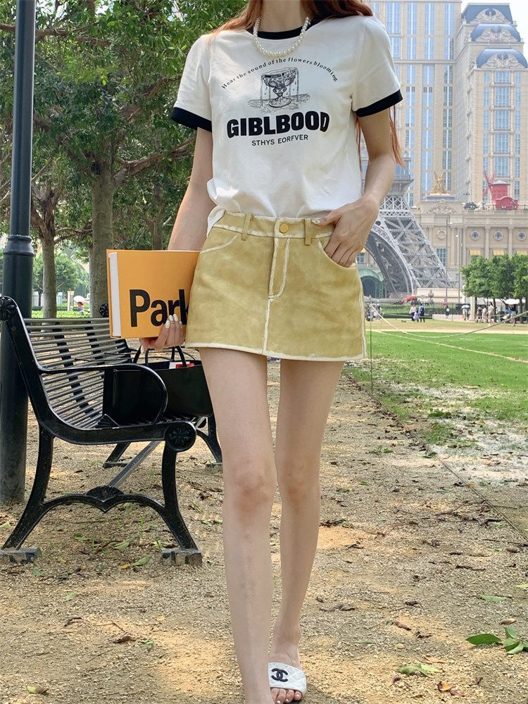 Round neck summer short sleeve conventional T-shirt