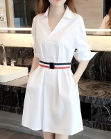 White summer dress loose shirt for women