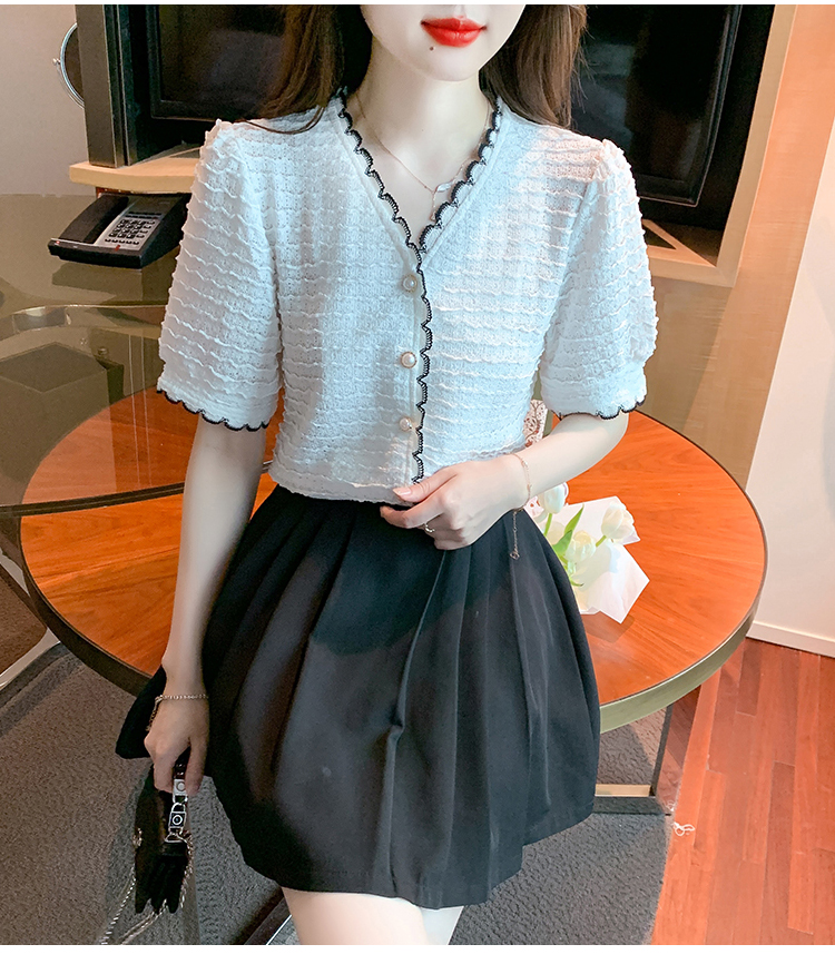 Korean style shirt short sleeve tops for women