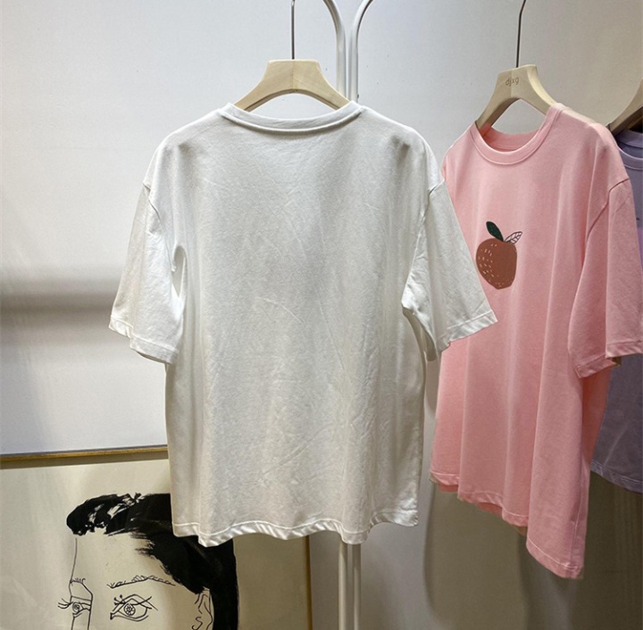 Short sleeve pure cotton large yard summer T-shirt for women