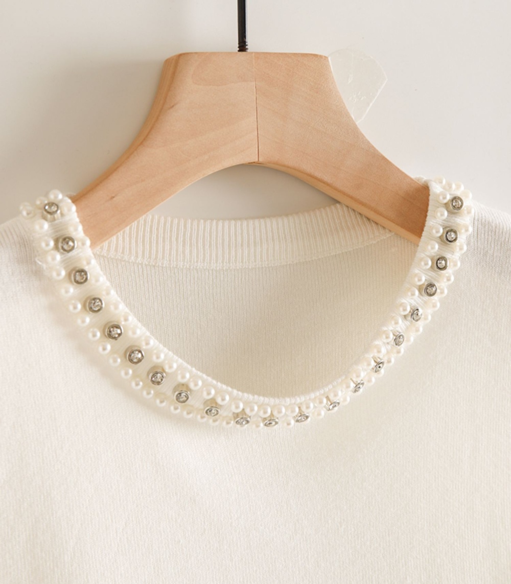 Sleeveless ice silk tops white sling sweater for women